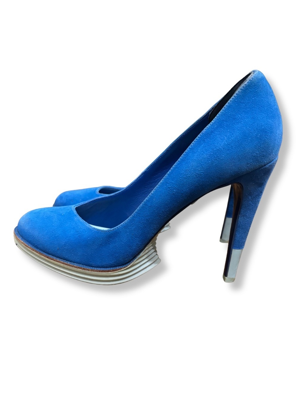 Cole Haan LunarGrand Chelsea Empire Blue Suede Pumps Heels Women’s 8.5B D39580